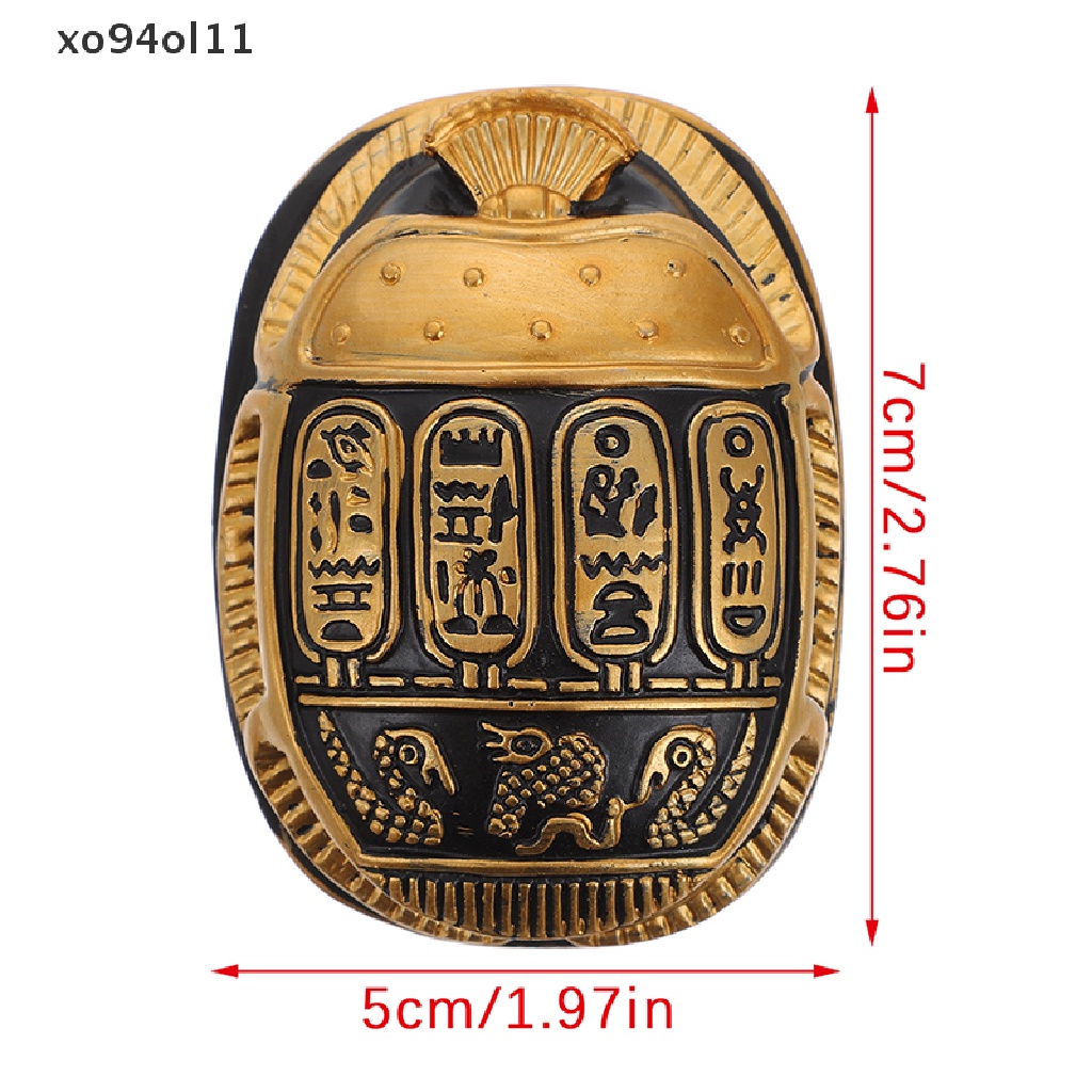 Patung Scarab Amulet Mesir Kuno XO Ornamen Unik Kumbang Scarab Mini OL