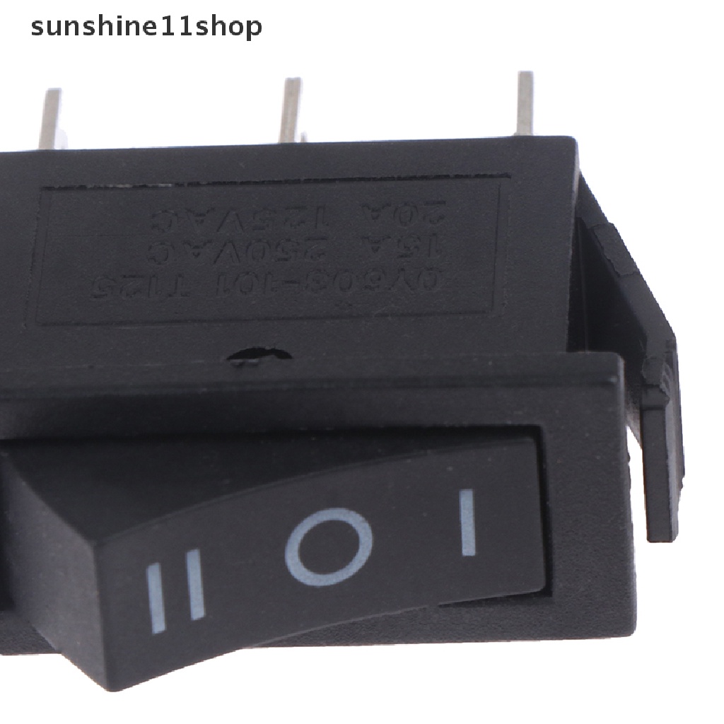 Sho 5pcs 13.5 * 31mm 3pin SPDT KCD3 ON-OFF-ON 3posisi Hitam Boat Rocker Switch N