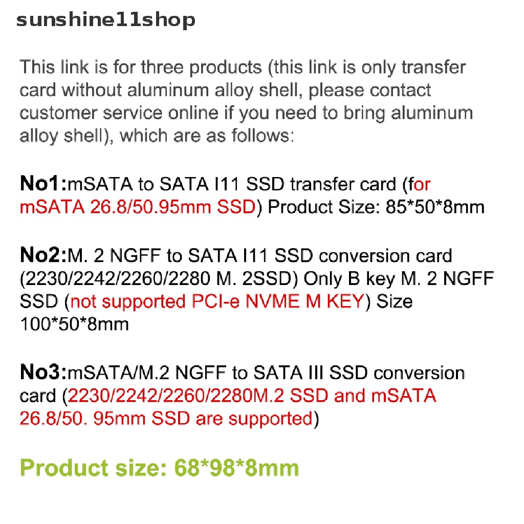 Sho MSATA Ssd To 2.5 ''SATA 6.0gps Adapter Converter Kartu Modul Papan Mini Pcie Ssd N