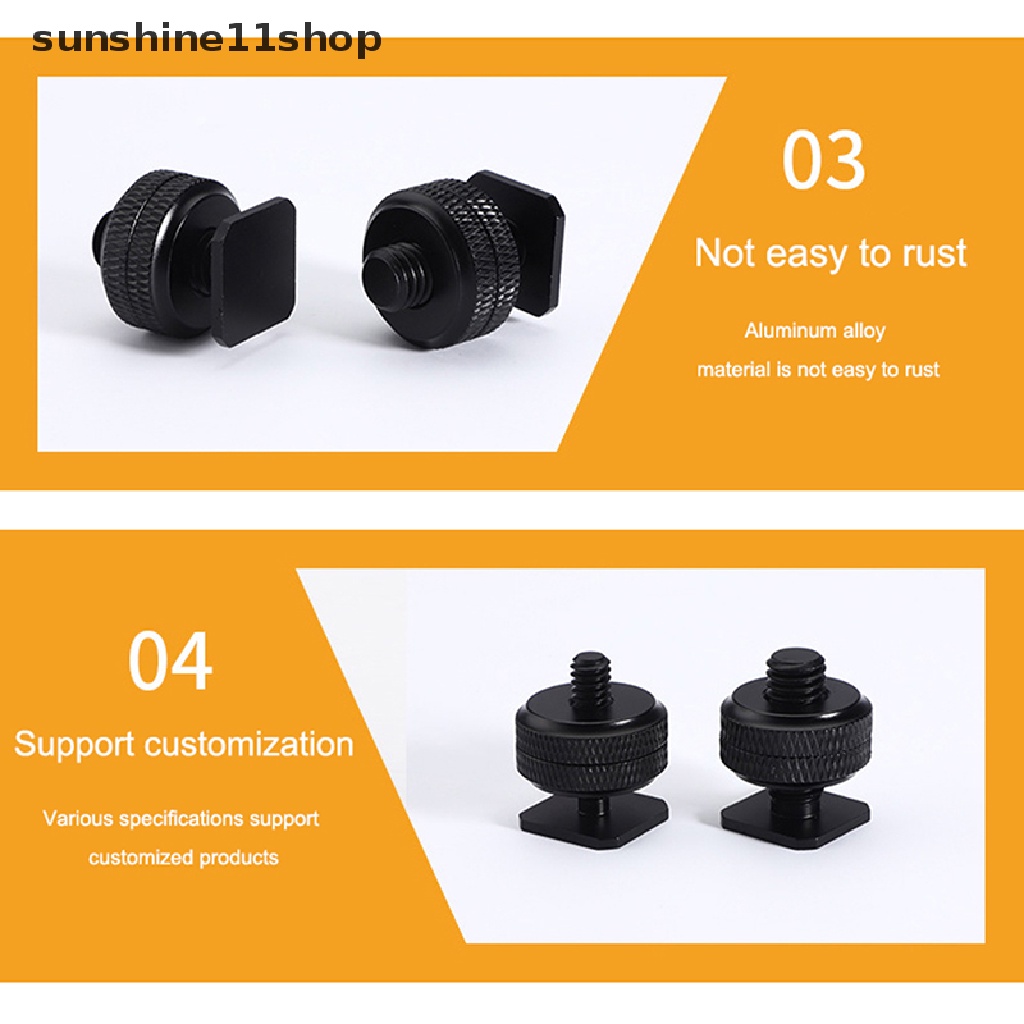 Sho Profesional1Per4 &quot;3Per8&quot; Dual Nuts Tripod Mount Sekrup Hitam Ke Flash Hot Shoe Adapter Stand Untuk Kamera Studio Aksesori N