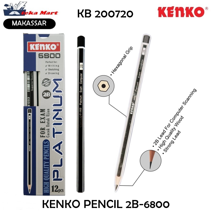 

[BOX/12PCS] KENKO PENCIL 2B-6800