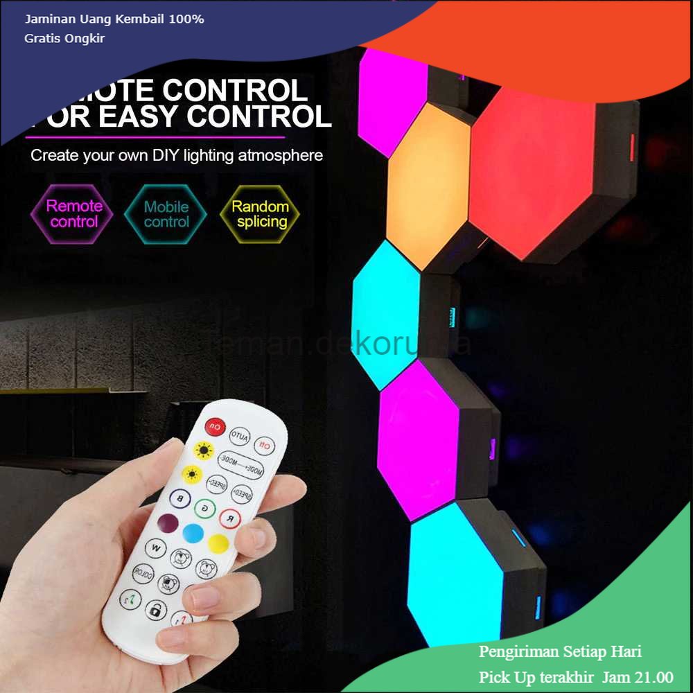 TD - LMP Yabstrip Lampu Hias Hexagonal LED RGB Smart App Control 6 PCS - HD003