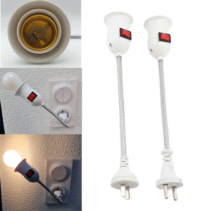 E27 Base Lampu Dinding Flexible Bend Bulb Holder/Handphone EU Light Socket/Aksesori Pencahayaan Adaptor Plug Dengan Saklar