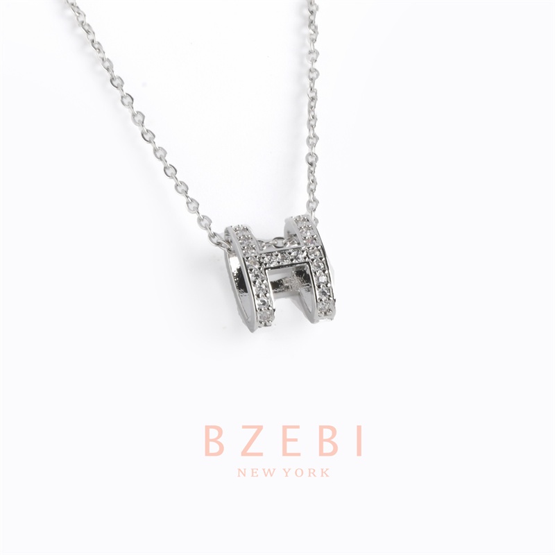 Bzebi Kalung Emas 18k, Kalung Baja Titanium, Kalung Liontin Berlian, Anti Karat, Aksesoris Fashion Wanita Perhiasan Gaya Korea, Hadiah Ulang Tahun Dengan Kotak Eksklusif 1142n