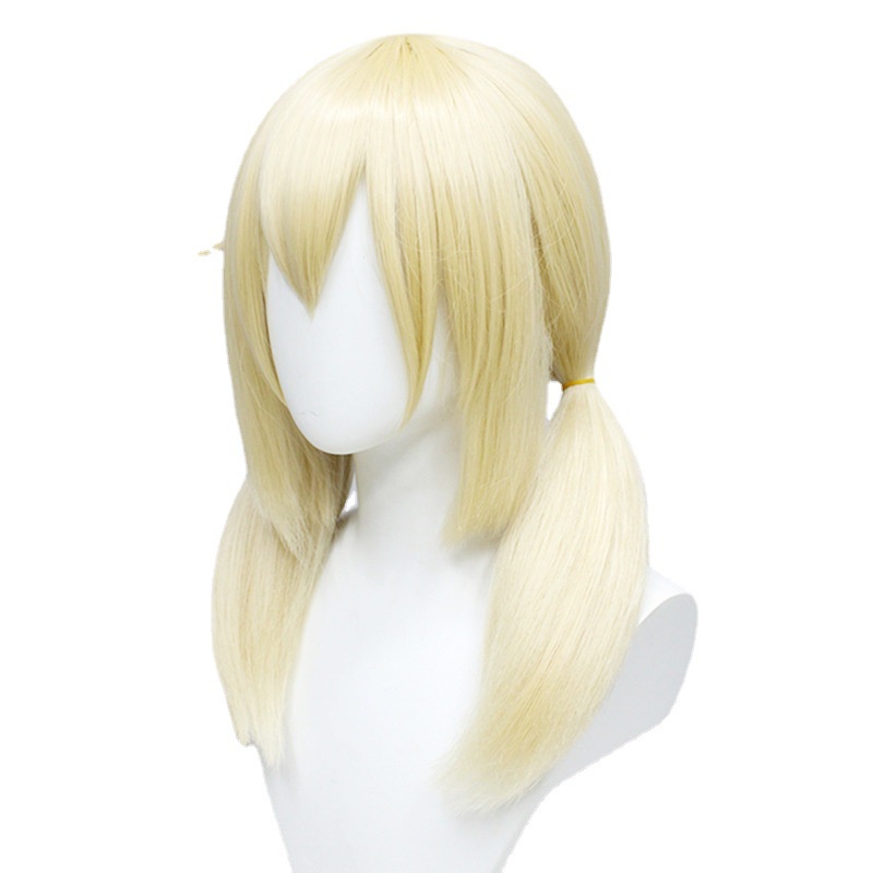 Wig cosplay Karakter Genshin Escape Sun Keli Double Ponytail Karakter Krem Muda Krem Wig Anime