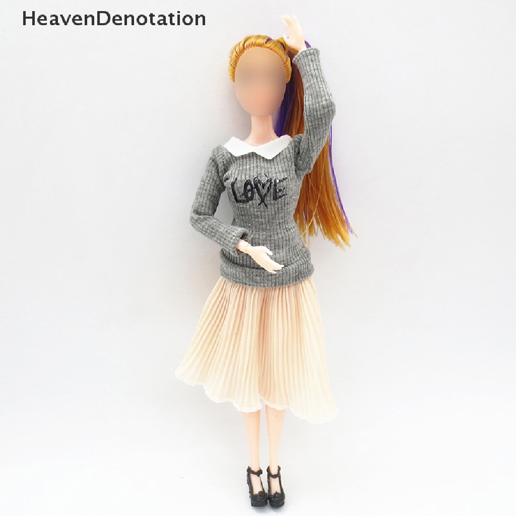 [HeavenDenotation] 1set 30cm Dress Boneka Temperamen Harian Set Rok Boneka Dressing Boneka Hadiah HDV