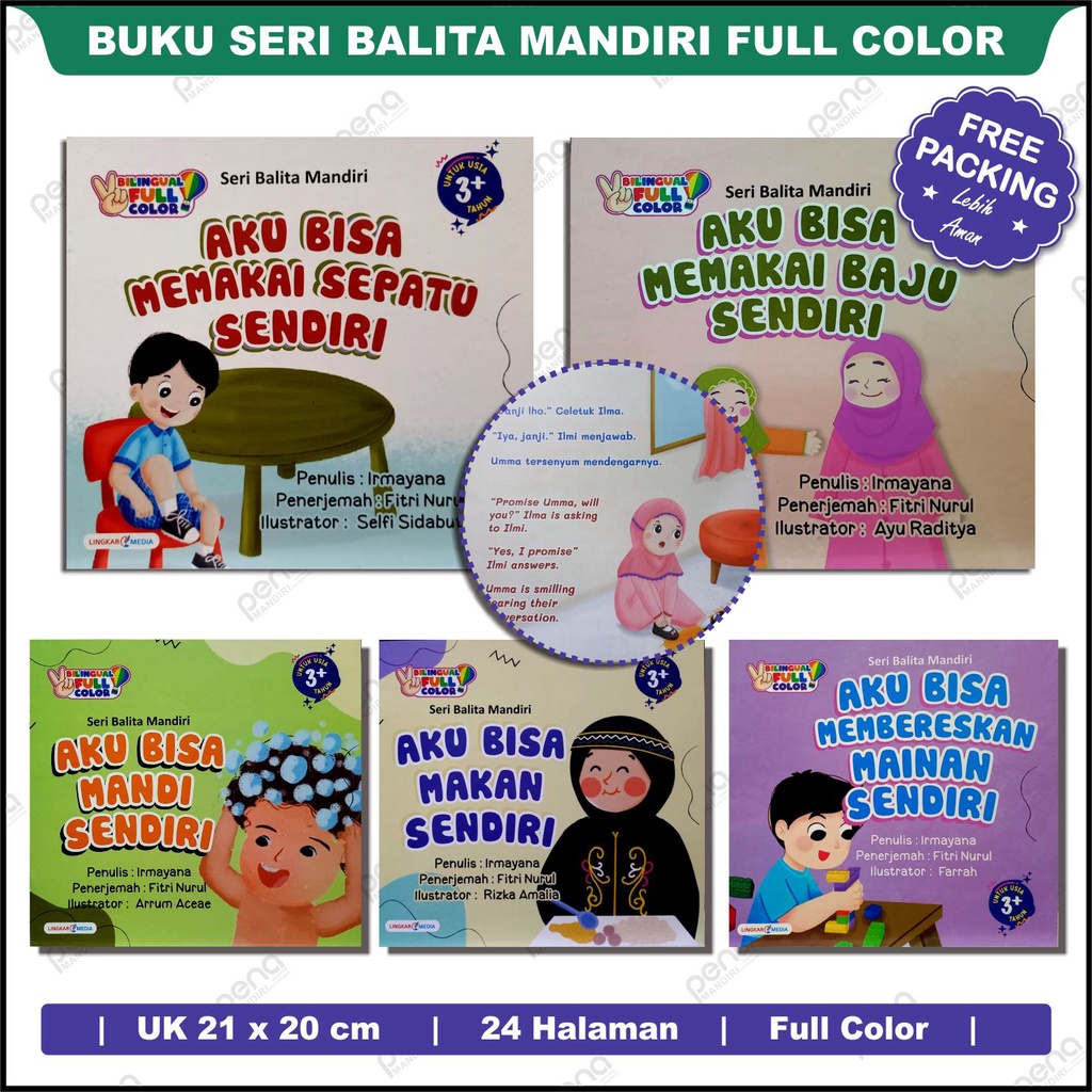 Paket 6 Buku Anak Balita Mandiri Aku Bisa Mandi Sendiri Tidur Sendiri - Lingkar Media