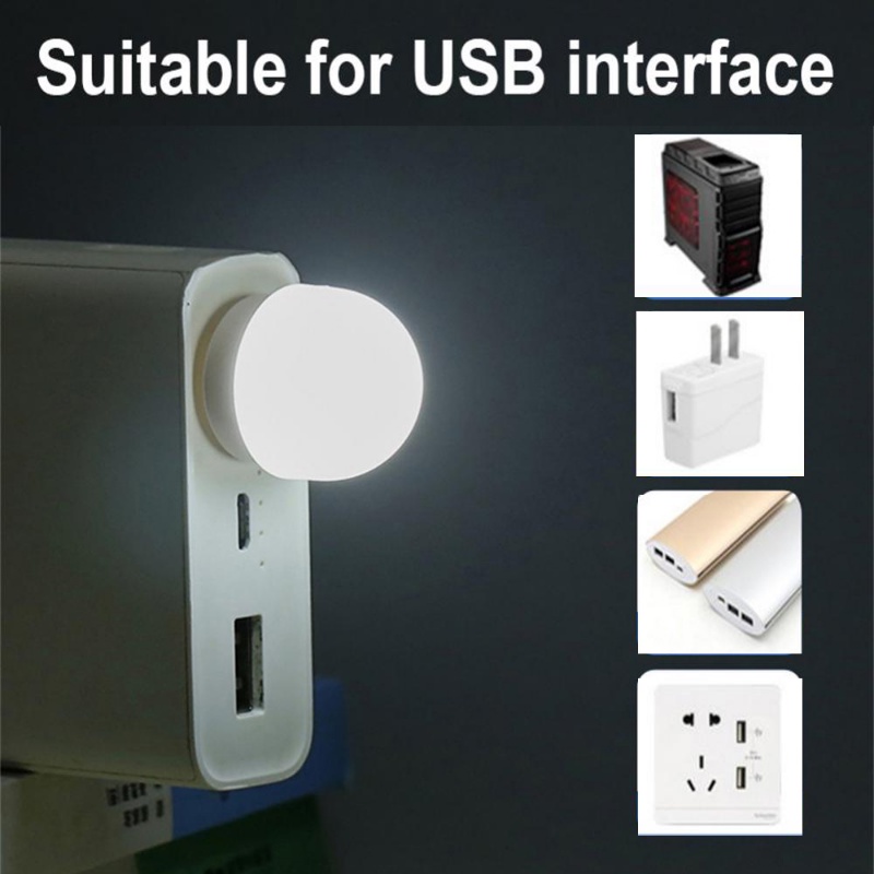 1pc Lampu Colokan USB Mini LED Night Light/Power Bank Charging Lampu Pelindung Mata Baca Kecil Bohlam Handphone