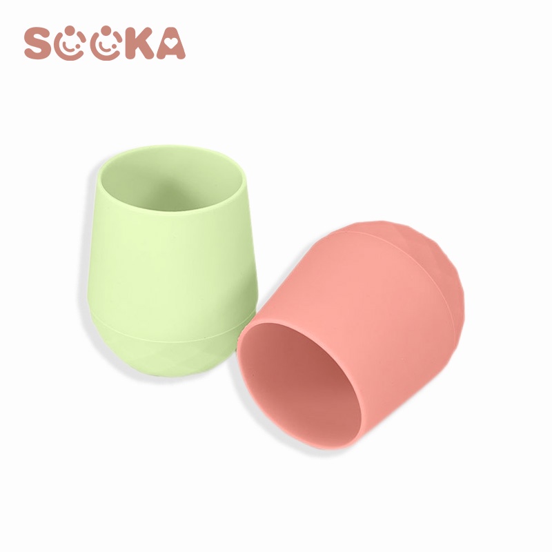 SOOKA Silicone Food Supplement Cup-Baby, Cute Small Water Cup Silicone ,Anti-Flip Anak ,Children Training Air Minum Mandiri Cangkir Air Kecil BPA FREE SK-ECD1111