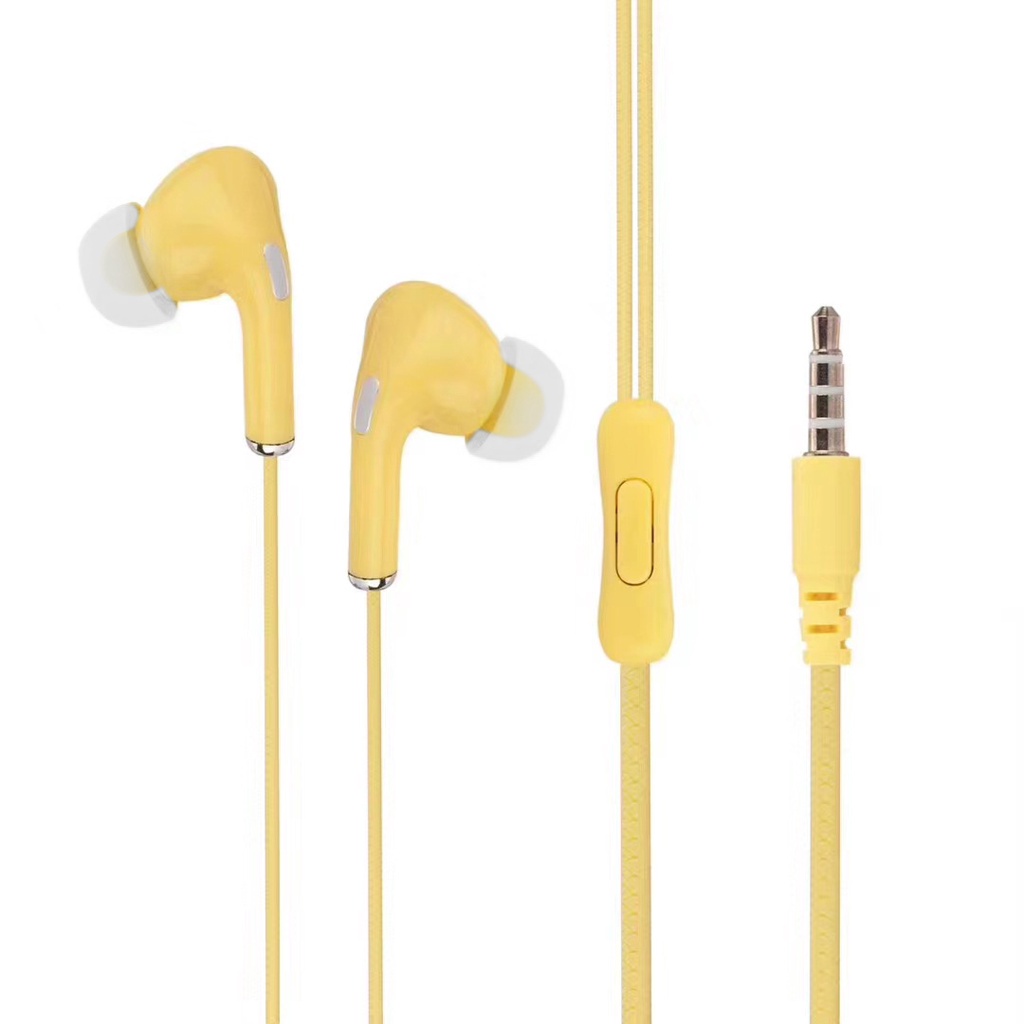 Universal 3.5mm Macaron In-ear Wired Earphone Dengan Mic/Earplug Olahraga Stereo/Pengurangan Kebisingan Tiga Generasi Headse In-ear Earphone/Penjualan Panas