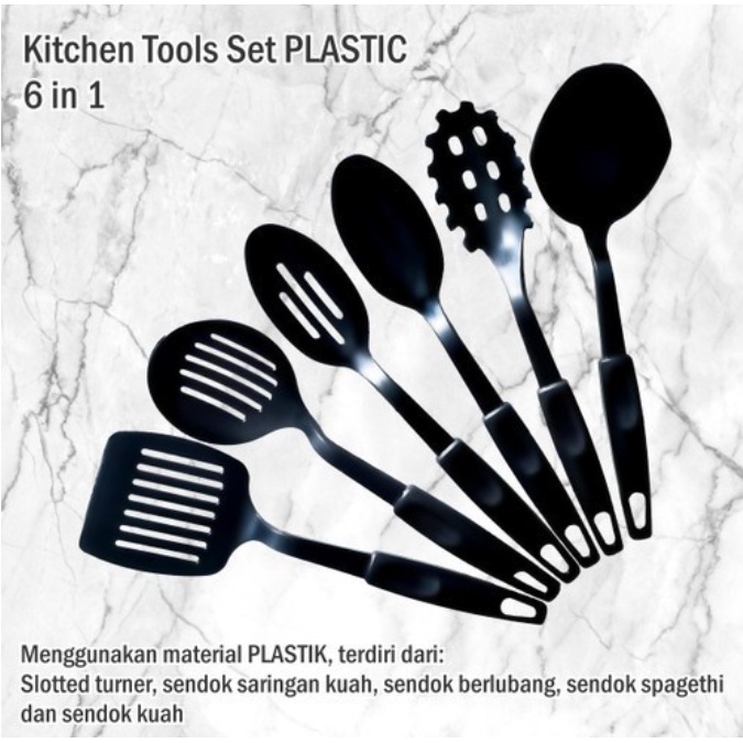 BAJ Spatula Set isi 6psc Utensil Spatula Sutil Set Alat Goreng Paket Alat Masak Lengkap 6in1 Untuk Hadiah Pernikahan PR123