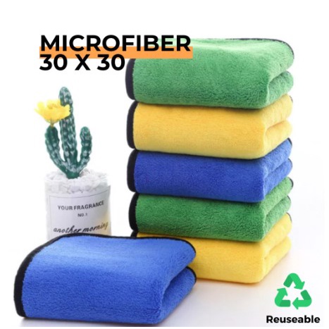 Kain Lap Motor Mobil Microfiber 2 sisi Lap Tangan Cempal Wajan Serbaguna