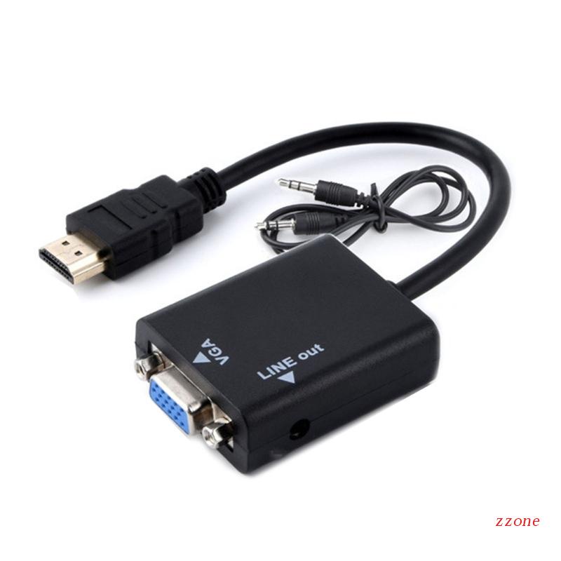 Zzz to VGA Adapter Male to Female Set-top Box to Projector Display Converter Splitter Dengan Jack 3.5mm