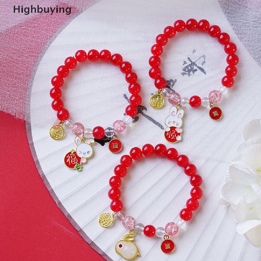 Hbid New Trendy Good Luck Ch Bracelet Red Beaded Vintage Rabbit Bracelet for Women Cute Pendant Bracelet Girl Fashion Jewelry Glory