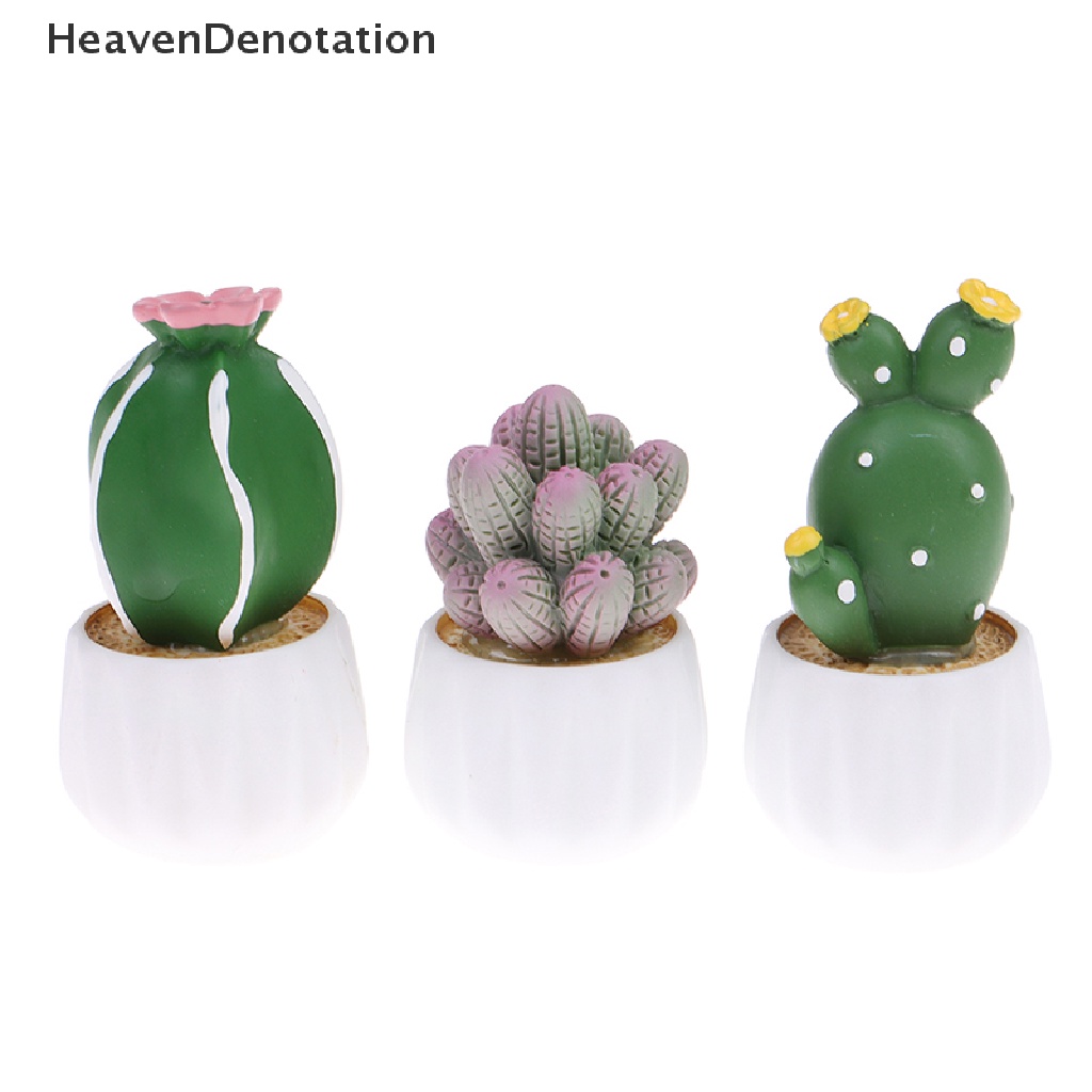 [HeavenDenotation] Kaktus Tanaman Hijau Lucu Ornamen Pot Kecil Gadget Dekorasi Mobil Interior HDV