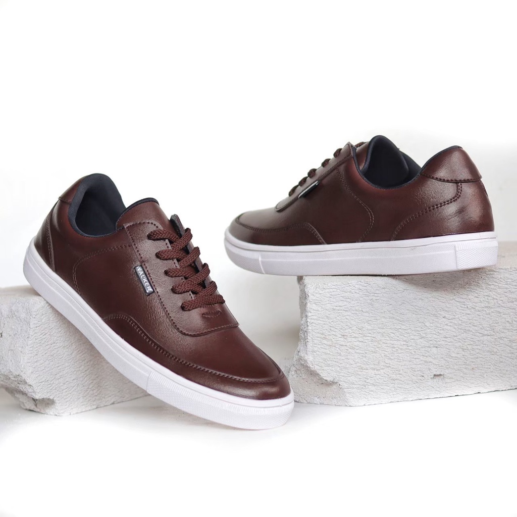 SEPATU SNEAKERS PRIA SEKOLAH KULIAH DEWASA WALKER 001 KULIT CASUAL FORMAL SNEAKERS PRIA KERJA KANTOR GURU PNS PESTA RESMI NYAMAN || SNEAKERS PRIA PANSUS ORIGINAL MURAH BERKUALITAS 2022