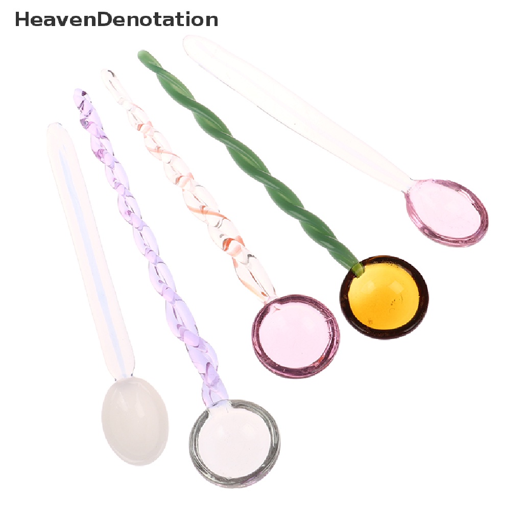 [HeavenDenotation] 1pc Sendok Pengaduk Kopi Lucu Permen Dessert Spoon Stained Glass Sendok Spiral HDV