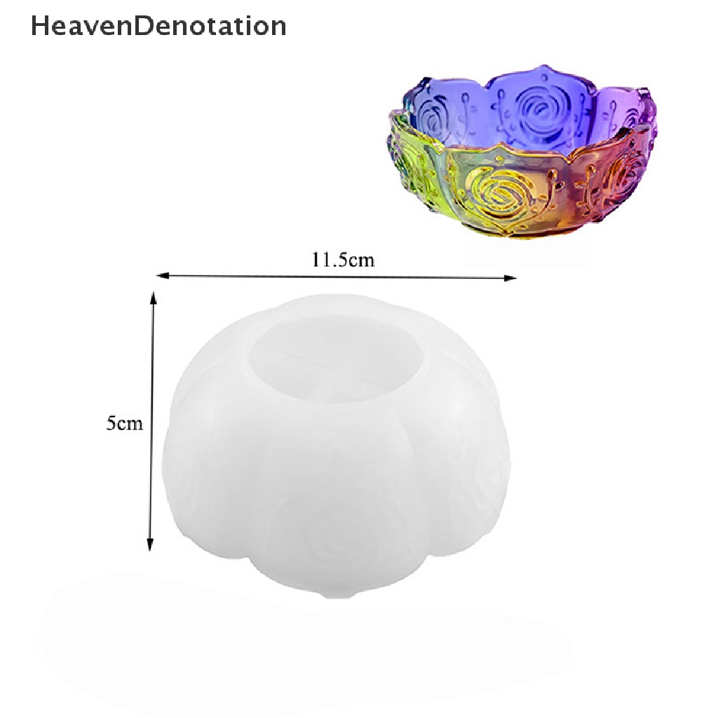 [HeavenDenotation] 1pc Cetakan Mangkuk Penyimpanan Mawar DIY Motif Bunga Storage Bowl Mirror Silicone Mold HDV