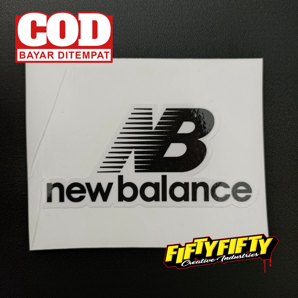 Stiker Print Cut NEW BALANCE Stiker Printing Laminasi Glossy Stiker Motor Mobil Helm Sudah Membentuk Pola Desain