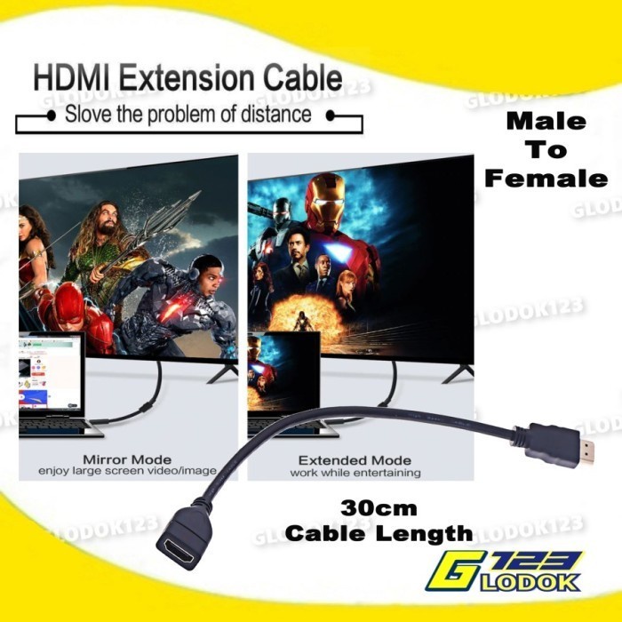 Kabel HDMI Extention Extender Sambungan Perpanjang Male To Female HDTV