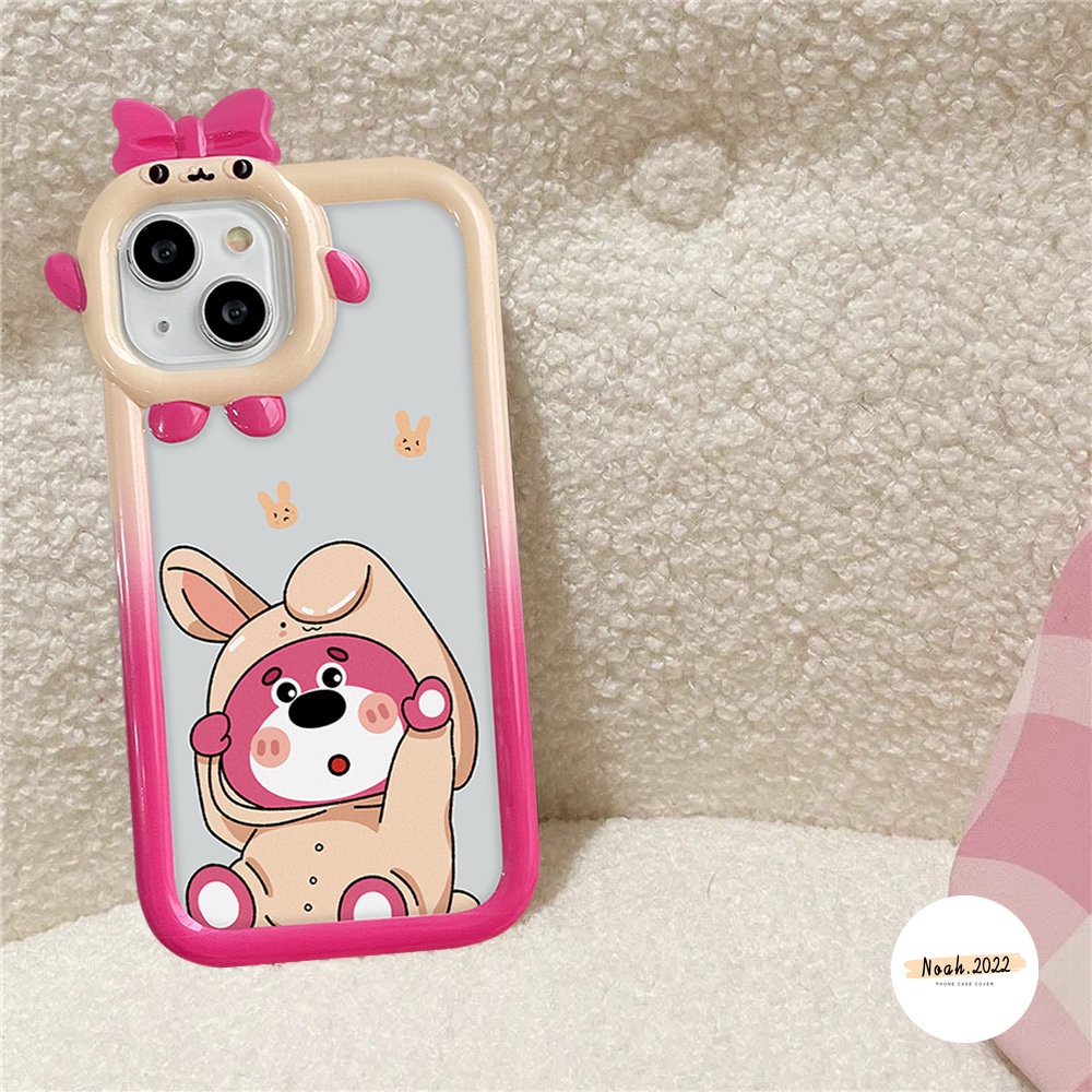 IPHONE Case Kompatibel Untuk Iphone14Plus14 13 12 11 Pro Max 6s 6 8 7 Plus XR X XS Max SE 2020 3D Kartun Winnie Bear In Cute Tiger Costume Cute Bow-knot Little Monster Lens Soft Cover