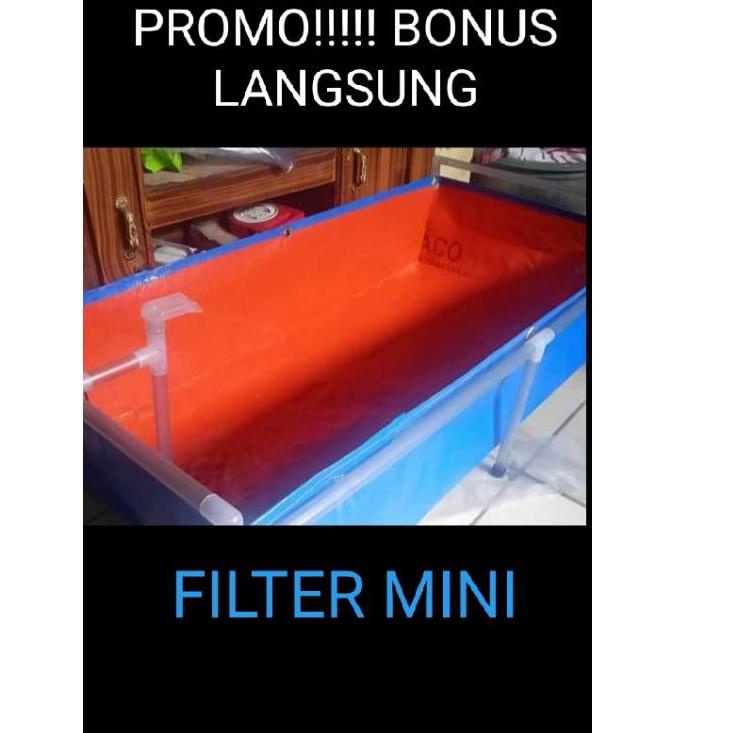Obral Puas kolam terpal+rangka+pompa+(bonus filter kecil)