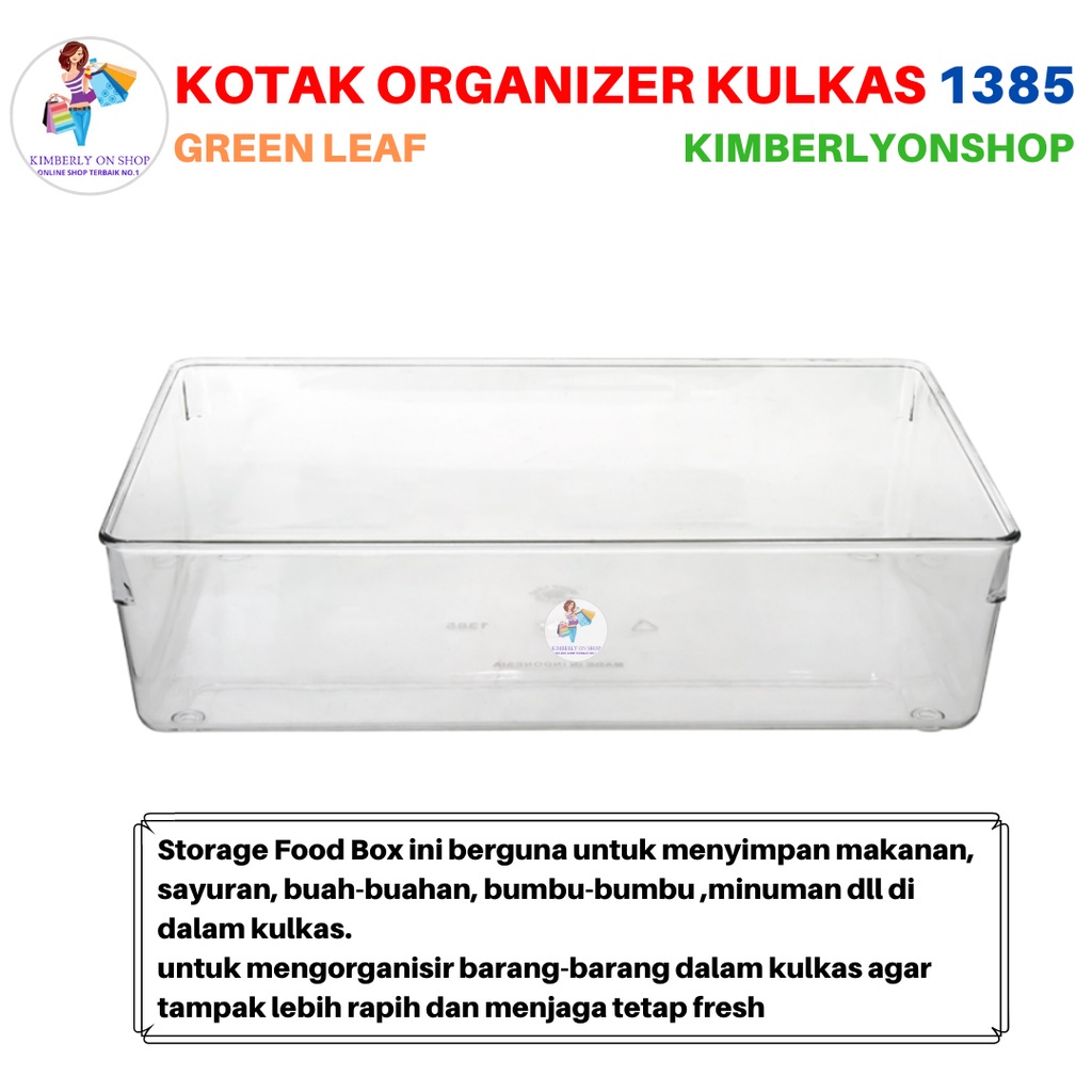 Kotak Kontainer Makanan Kulkas Wadah Penyimpanan 1385 Green Leaf