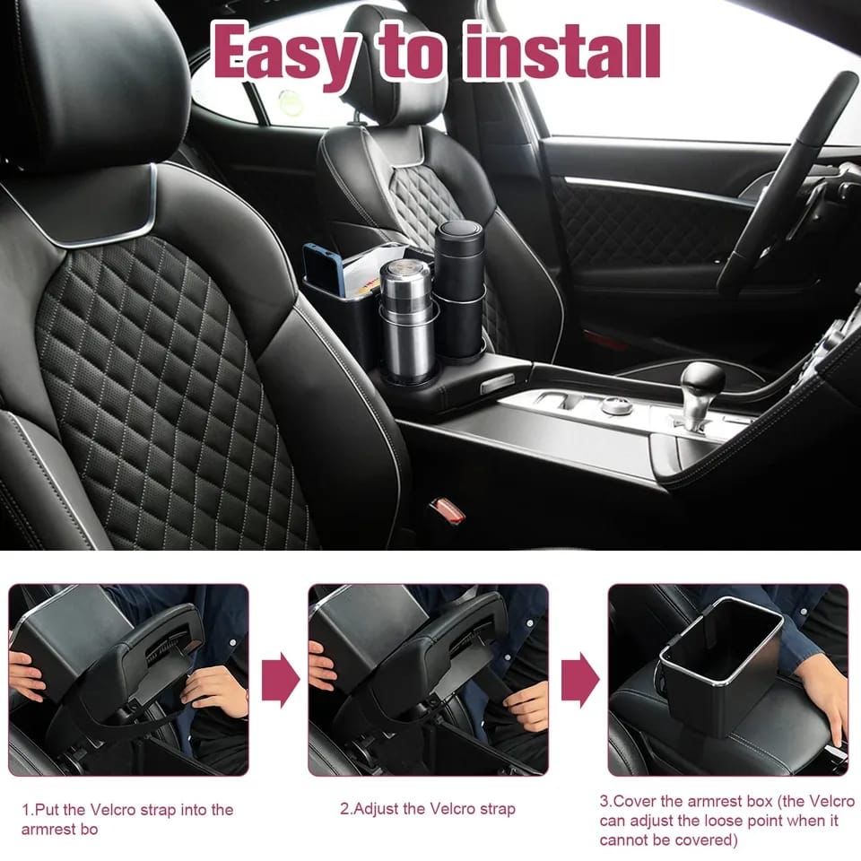 2 in 1 Kotak tisu mobil Sandaran Tangan MultiFungsi Penyimpanan Barang (HOKKY ACC)