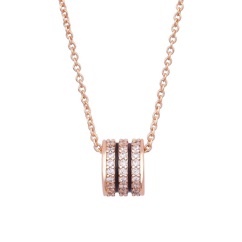 Kalung Liontin Berlian | Rose Gold 18k | Bahan Titanium Steel | Sendok Garpu Bahan Stainless Steel | Aksesoris Rambut Untuk Wanita