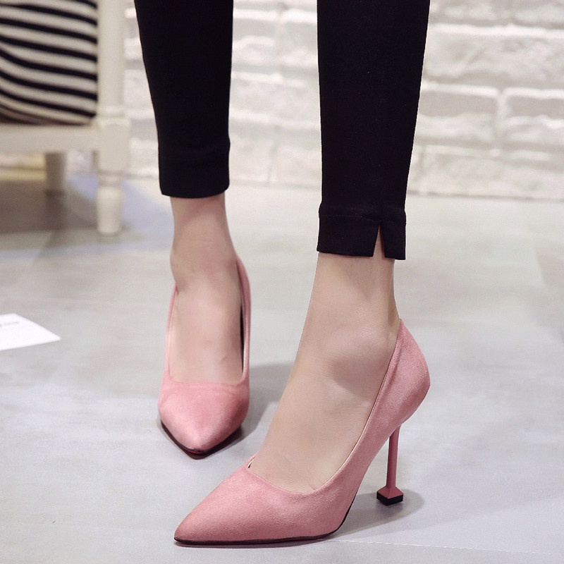 SL301 SEPATULADY SEPATU POLOS HEELS SIMPLE 9CM SEPATU KERJA PESTA KULIAH TRENDING IMPORT JAKARTA