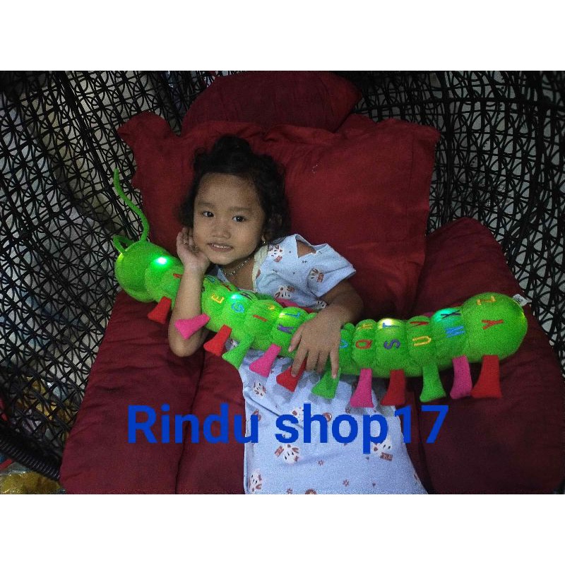 (RS)boneka ulat menyala boneka Ulil boneka dashbor mobil boneka ulet abjad