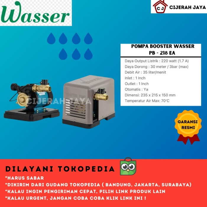 Pump Pompa Dorong Booster Pump Wasser Pb-218 Ea