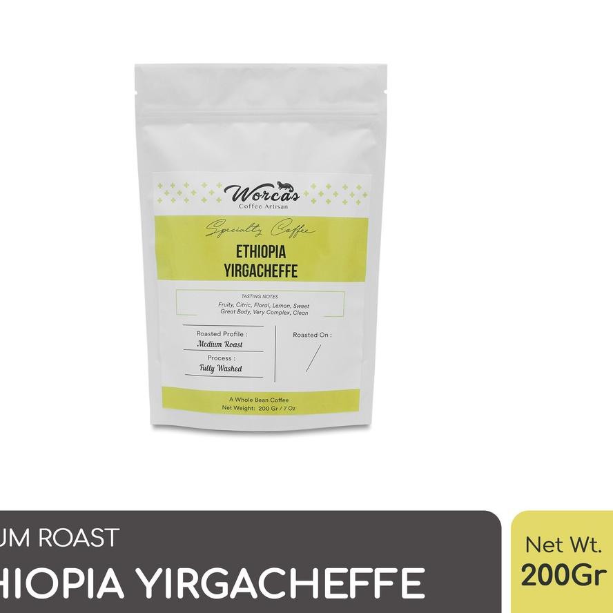 

➽ WORCAS Kopi Arabika Ethiopia Yirgacheffe 200 Gram - Medium Roast ♣