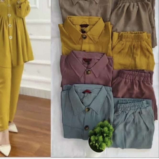 ➢ Zivia Set - Setelan Crinkle Airflow Polos Standar / Setcel polos crinkle / One set zivia premium /