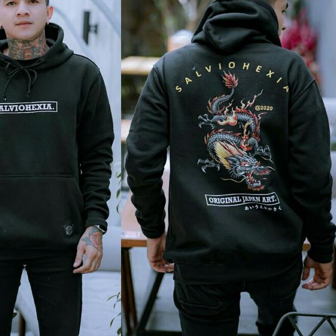♩ Sweater Hoodie Salviohexia Jaket Japan Art Jaket Pria Sweater Dragon Sweater Naga Slvhx ❈