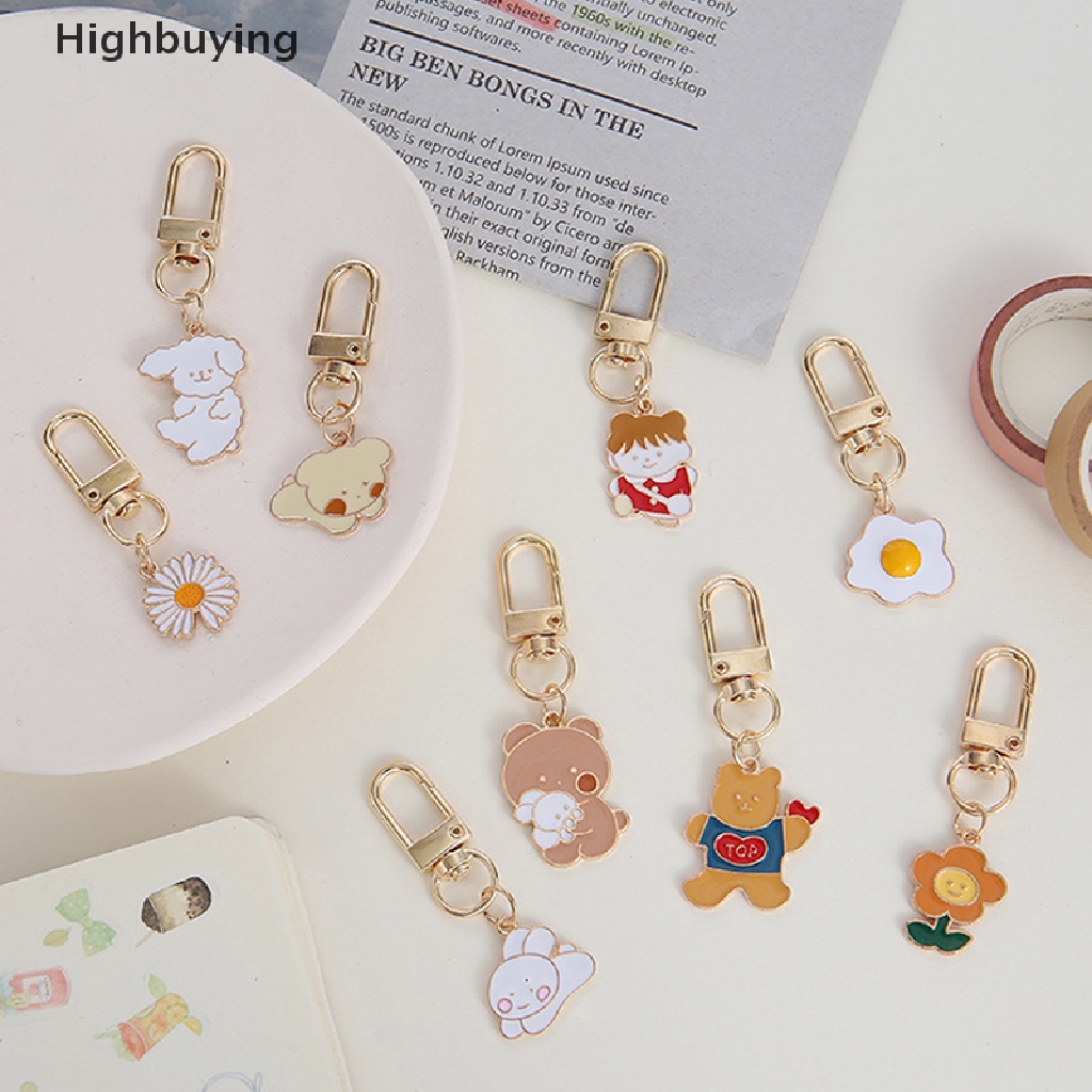 Hbid Kartun Gantungan Kunci Logam Indah Lucu Tas Ornamen Siswa Segar Kunci Cincin Liontin Gadis Gantungan Kunci Aksesoris Kawaii Keychain Glory