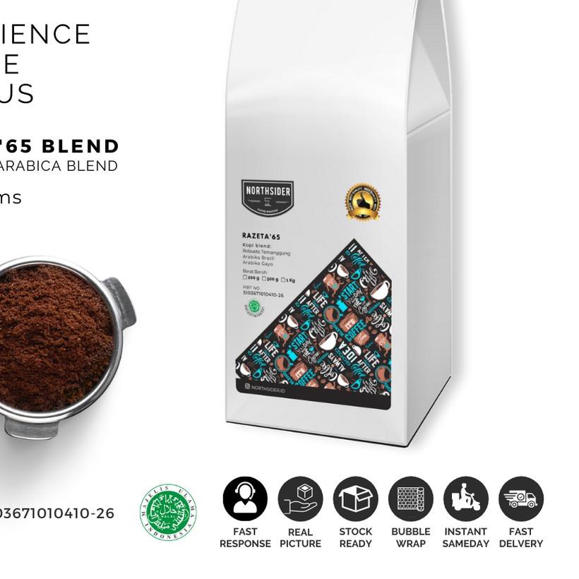 

✽ BIJI KOPI SUSU RAZETA'65 BLEND ROBUSTA-ARABIKA - 1KG NORTHSIDER COFFEE ➸