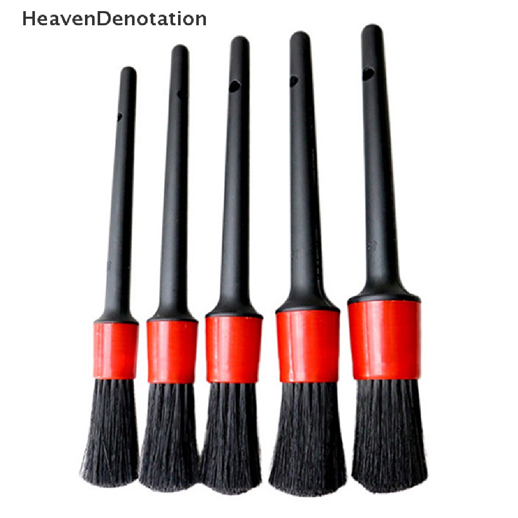 [HeavenDenotation] 5pcs Car Brushes Set Sikat Detailing Mobil Bulu Panjang Lembut Untuk Membersihkan Mobil HDV