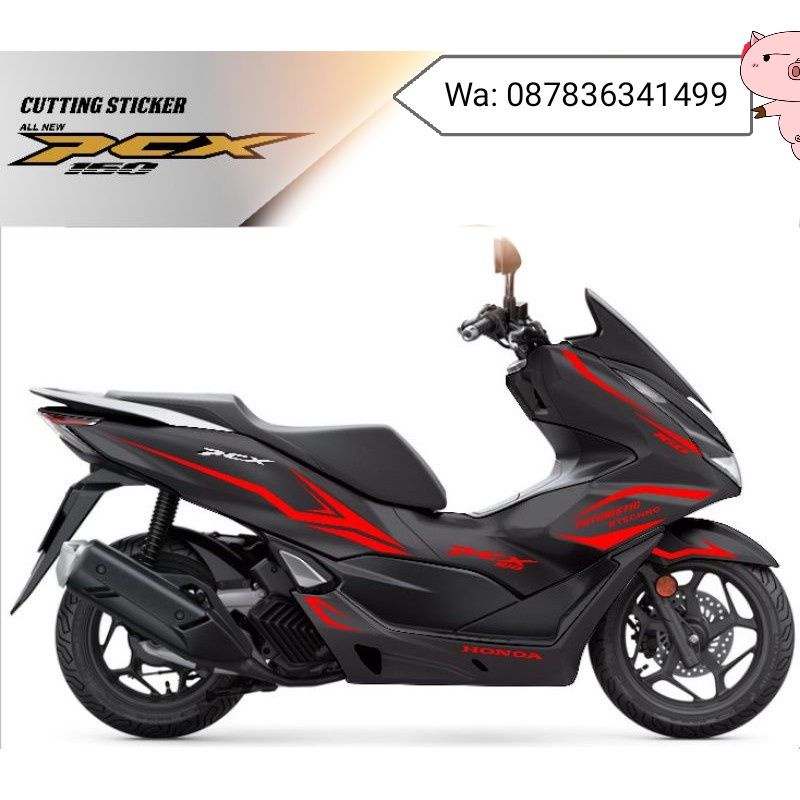 (PREMIUM) Sticker Pcx 160 Cutting Sticker Honda Pcx 160 body hitam sticker merah