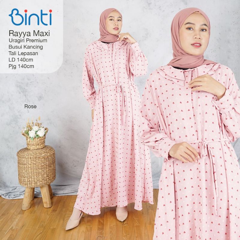 Dress Wanita LD 140 XXXXL Rayya Ori Binti Ellie Maxi Binti Super Jumbo Gamis Terbaru Murah Syari Max
