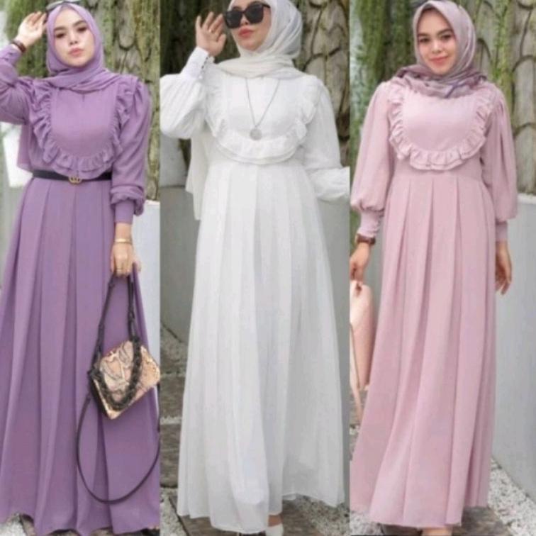 Harga Bersahabat [FASHION MUSLIM]GAMIS ANNISA/GAMIS PUTIH/GAMIS KEKINIAN/REMPEL DADA/TERLARIS/CERUTY