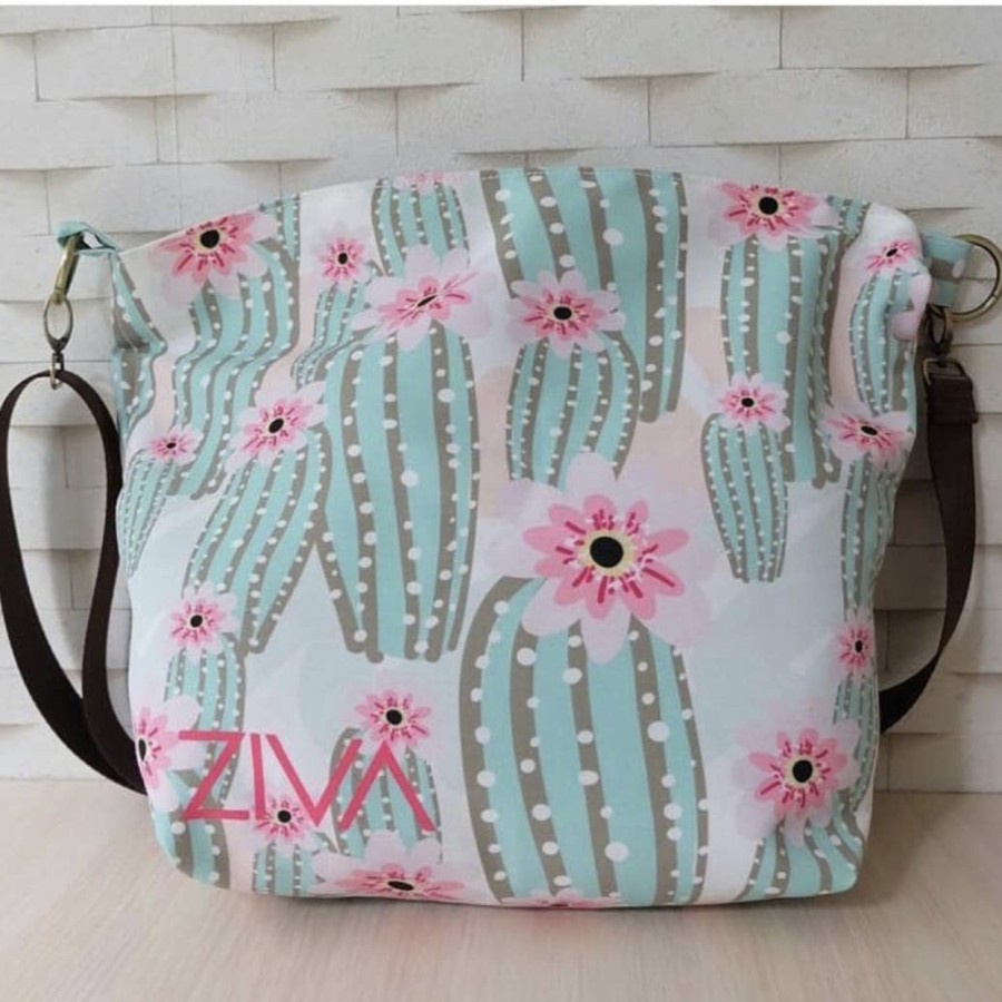 Ziva Printed Sling Bag (green cactus)