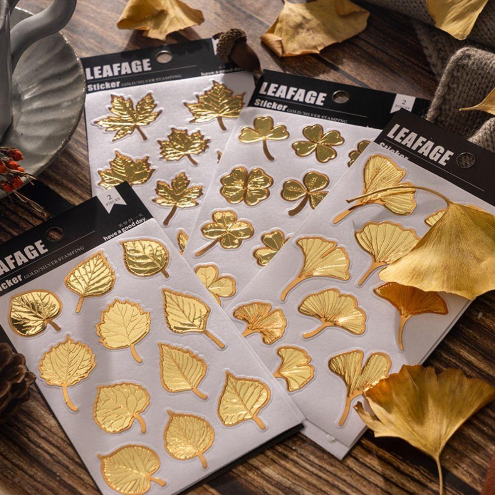 [Elegan] Maple Leaves Stiker Baru Trendi Vintage Scrapbooking Siswa Tangan Akun Ponsel Case Album Stiker Dekoratif