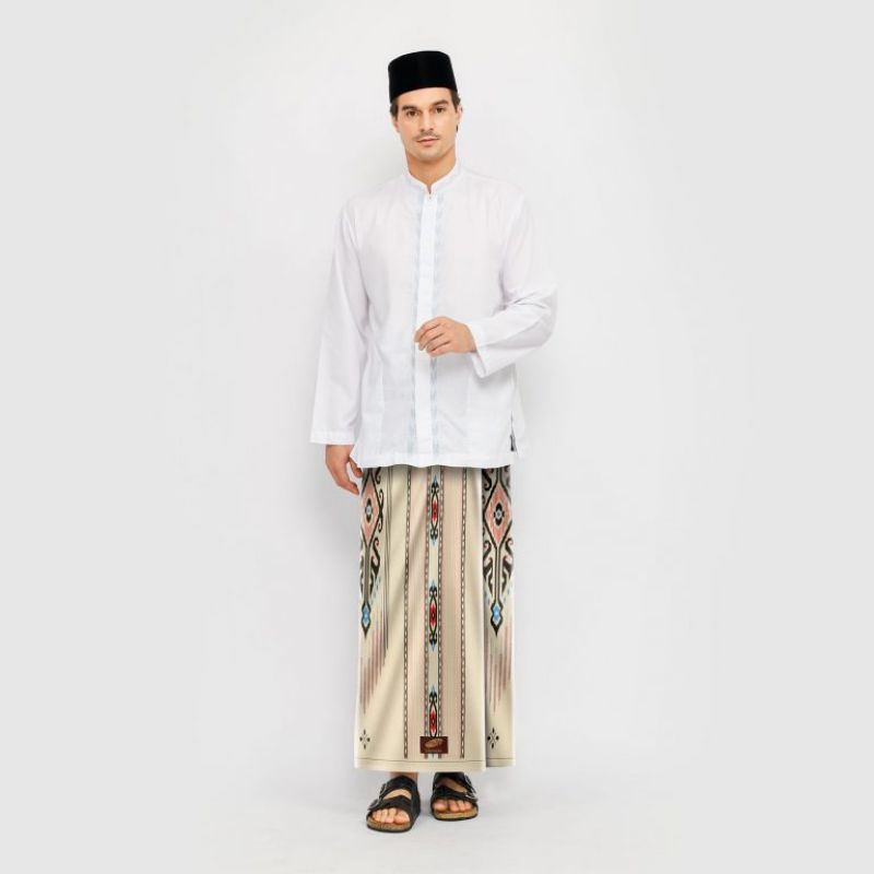 Sarung ATLAS Idaman 555 Kembang Motif BHS SWL 02 Warna Cream