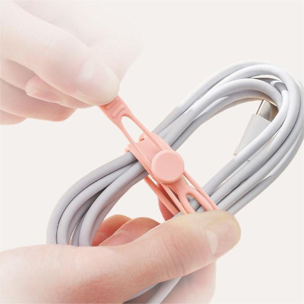 POPULAR Populer 10Pcs Tali Kabel Silikon Pengikat Reusable Charger Mouse Cable Ties