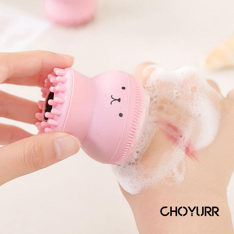 【COD】Alat Pembersih Wajah Silikon Gurita / Foamer Facial Cleanser Gurita Multifungsi Make Up Brush Cleansing Face Massage Murah -CH