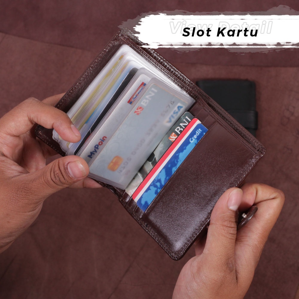 Dompet Kulit Dompet Kartu  Lipat Kulit Asli Dompet Kartu Kulit Sapi Asli CH02 BISA COD