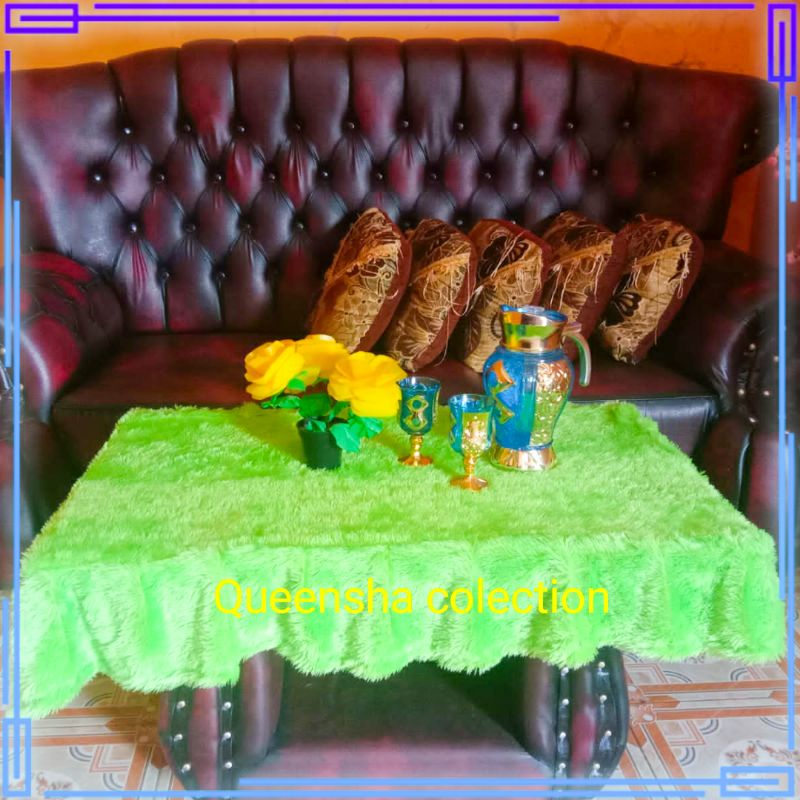 Taplak meja bulu rumbai / Taplak meja bulu rumbai / Taplak meja rumbai bulu / Taplak meja bulu Rasfu