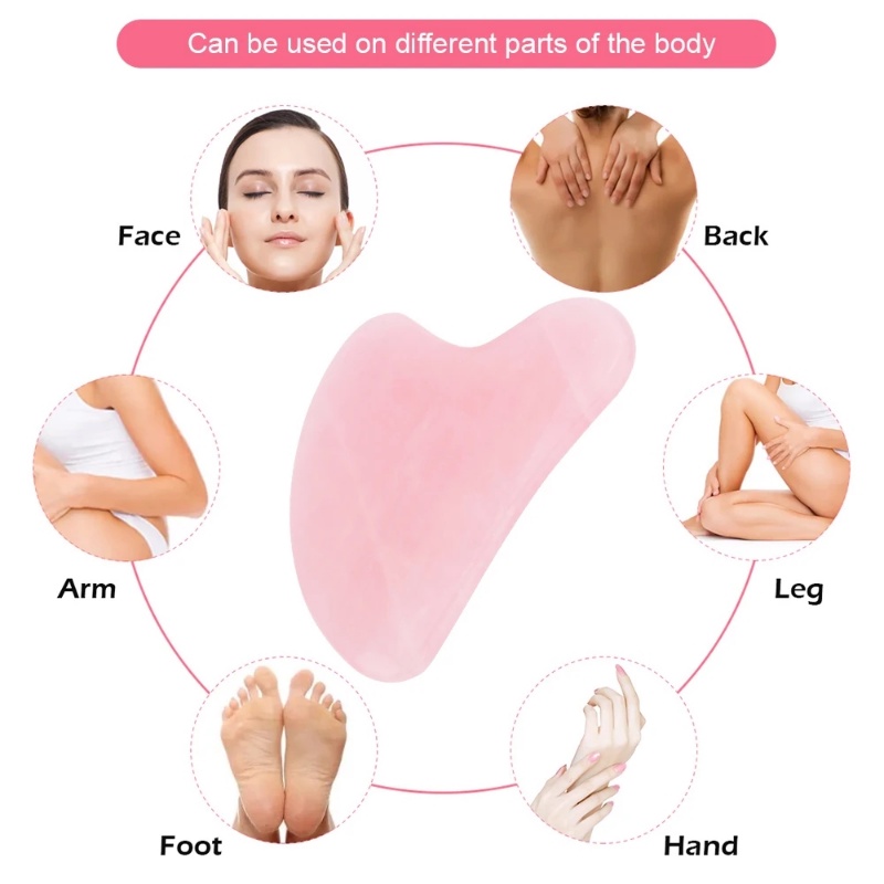 Pink Resin Heart-shaped Gua Sha Massager / Face Massage Pressure Therapy for Face Neck Body Massage