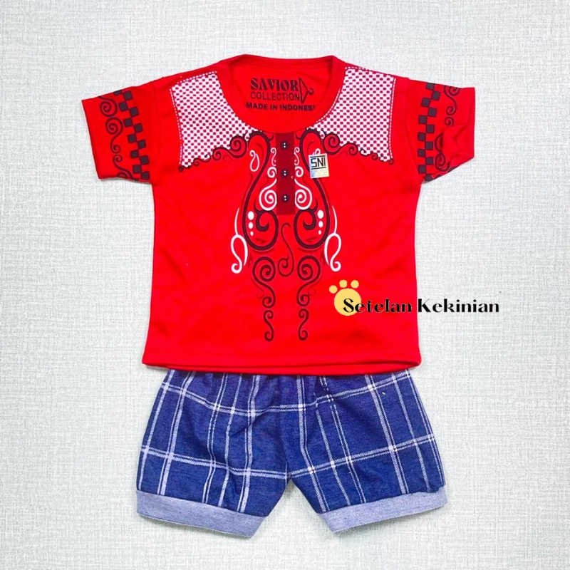 [GRATIS PECI] Setelan Baju Anak Cowok Usia 6bulan-12bulan Set Bayi Laki Laki Keren Kekinian Kasual Bisa COD Kokoh Baju Idul Fitri Hari Raya Muslim